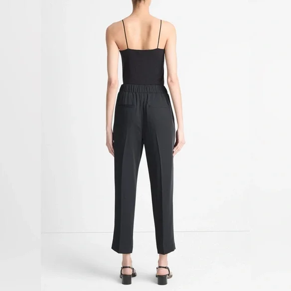 Vince. Large black trouser pants pull on elastic back waist women’s $325 work - Picture 3 of 12